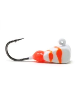 Clam Dave Genz Drop Kick - Swirl Jig -Jig Reel Pro Sales Store swirl drop kick white orange